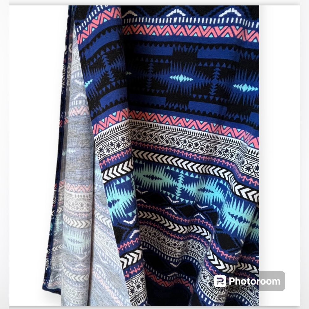 Charlotte Russe Medium High Slit Boho Hippie  SouthWestern Blue Maxi Skirt‎ - Picture 3 of 8